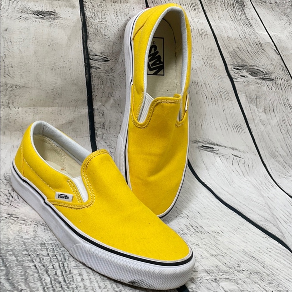 Vans Yellow Classic Slip-On Sneakers Vibrant Canvas